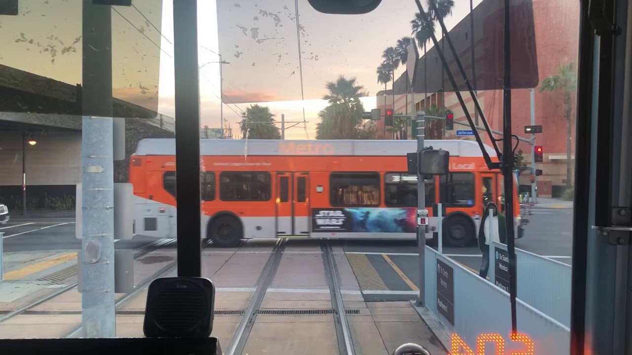 La metro expo line cab view from LA to Santa Monica on 163A