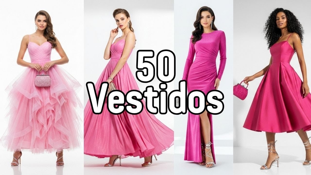 50 Ideias com vestidos de festa rosa