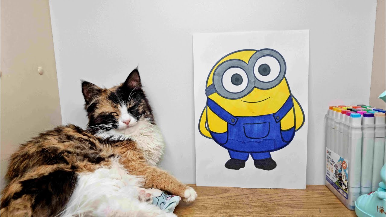 Minion Coloring Fun 💛🎨  Cute Cartoon Drawing for Kids
