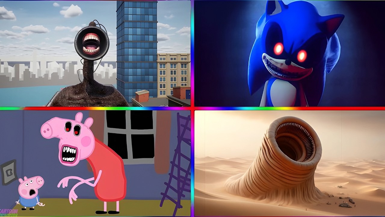 Peppa Pig.Exe 🆚Erosion Worm 🆚 Sonic.ExE 🆚Siren Head   - Wheel Spin!