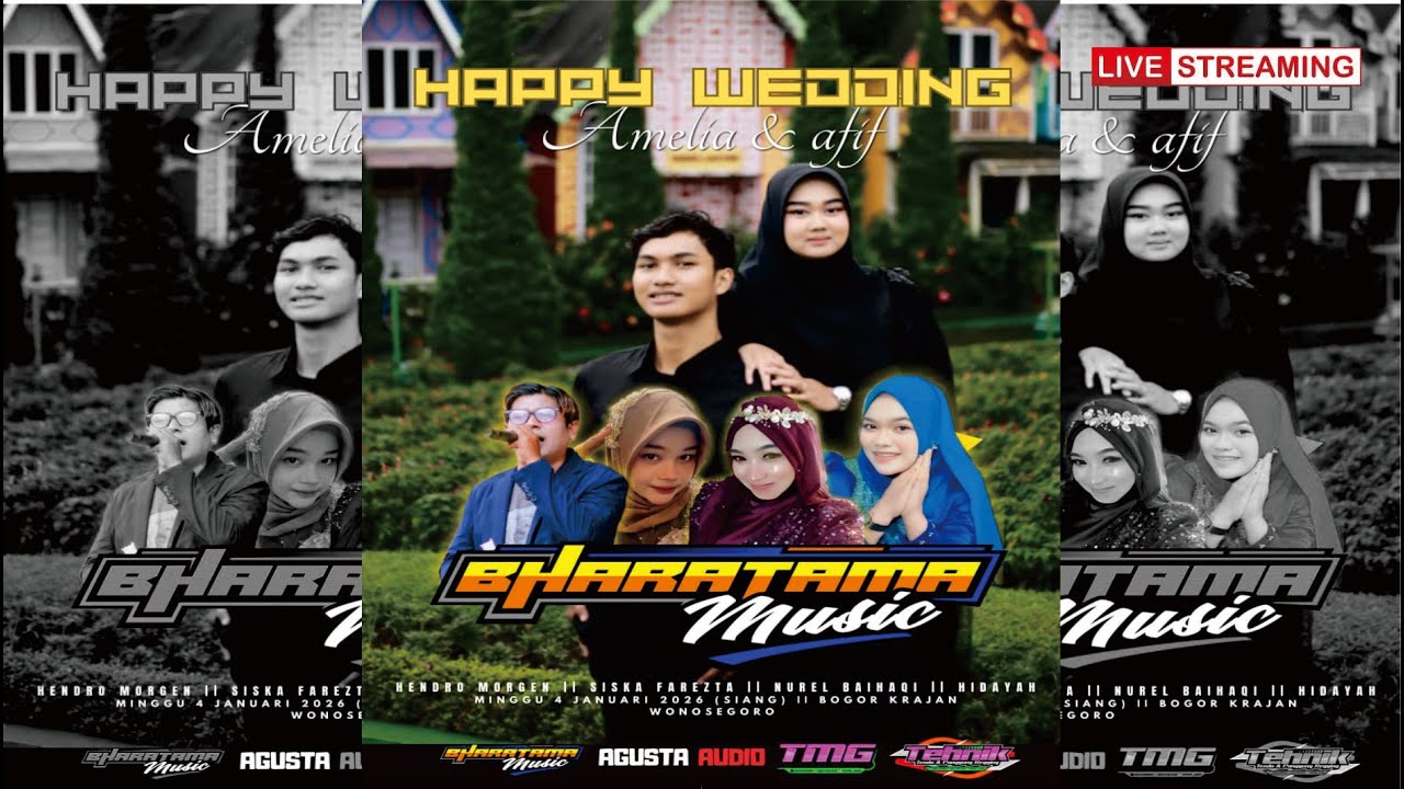 LIVE BHARATAMA MUSIC - happy wedding AMELIA & AFIF  suport by AGUSTA SOUND - tehnik multimedia guwo