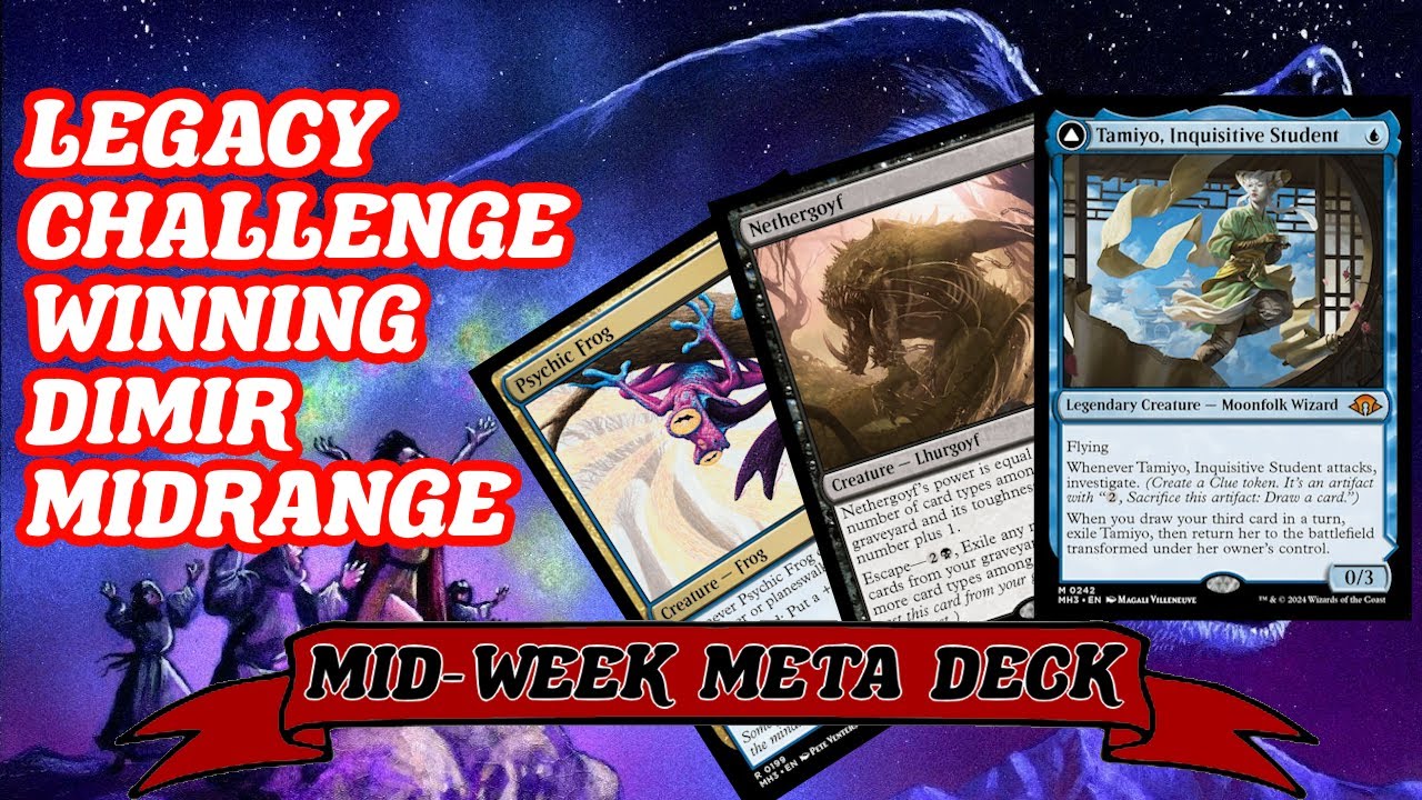 LEGACY CHALLENGE WINNING DIMIR MIDRANGE! Hymn to Tourach and Psychic frog MTG