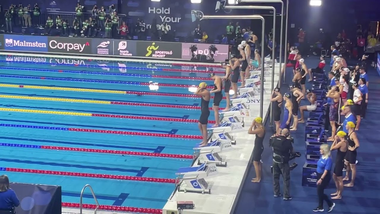 4x100m Freestyle Relay Women FINAL / USA New WR / World Aquatics SC 2024 Budapest