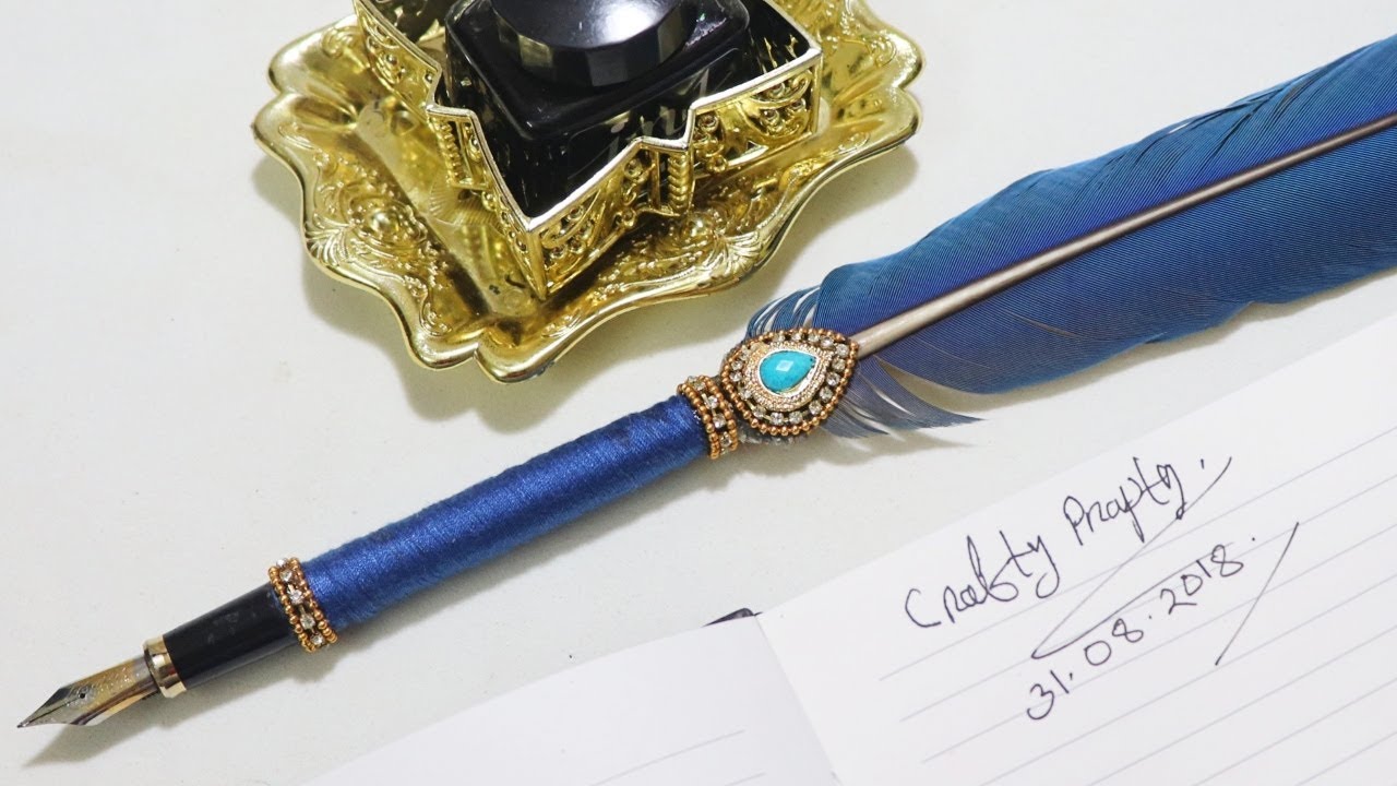 DIY Quill pen / DIY Feather Pen / Silk thread pen