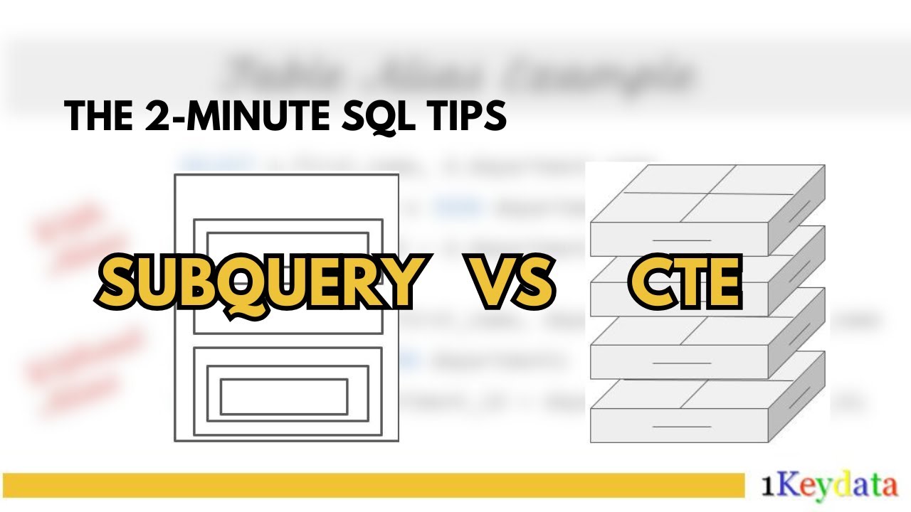 2-Minute SQL Tips: Subquery vs CTE