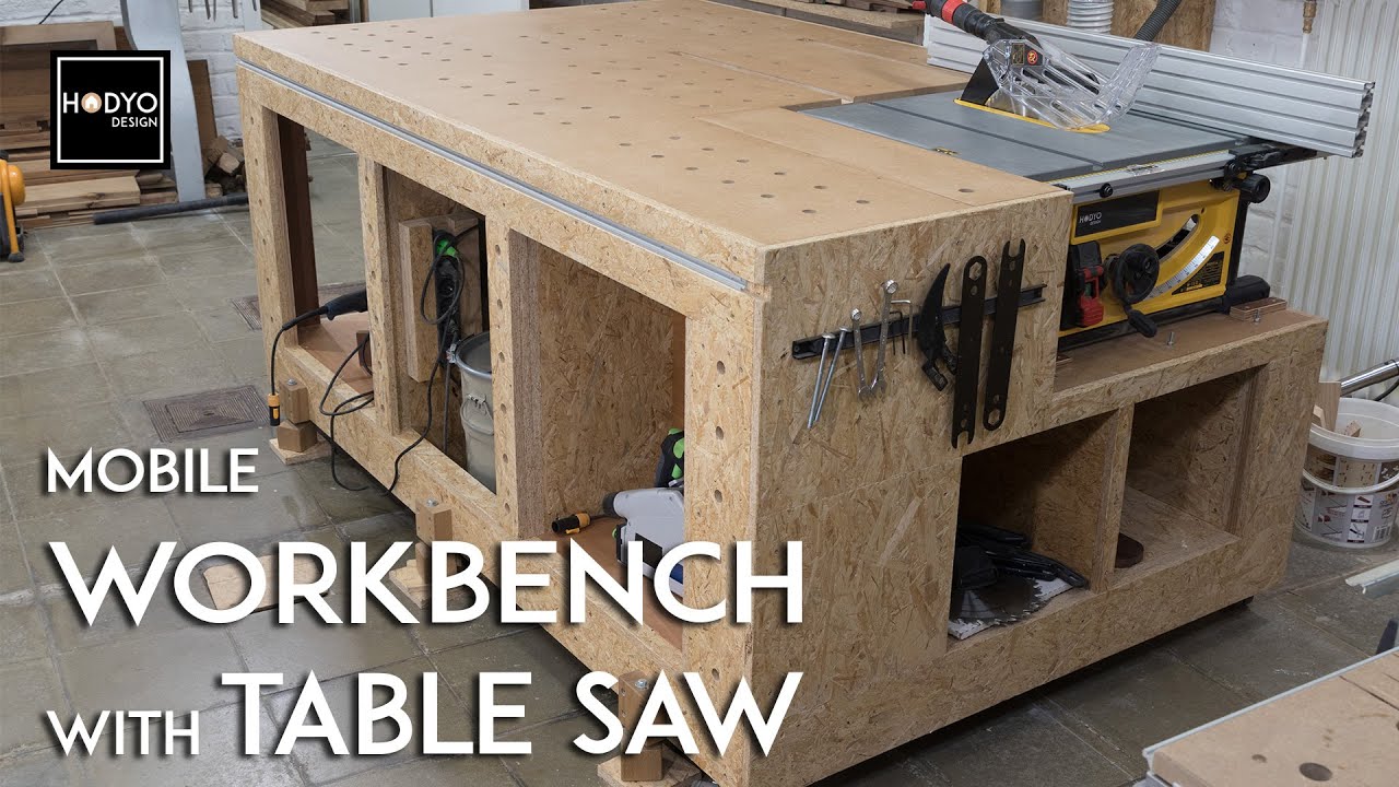 DIY Mobile Workbench with Table Saw