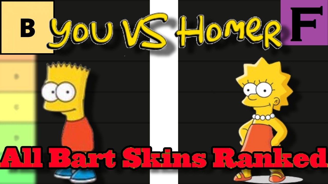 Ranking EVERY bart skin in You vs Homer