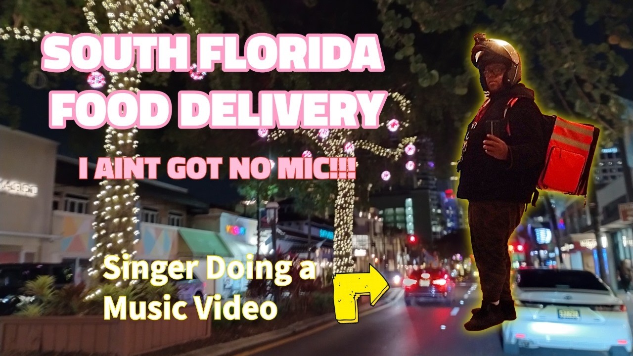 South Florida Food Delivery. I Ain't Got No Mic! Crazy Singer Shooting Content.