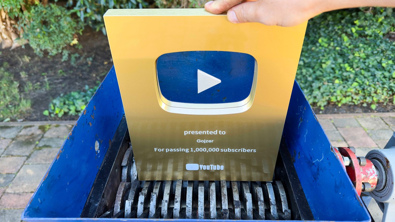 Shredding Youtube Golden Play Button with Fast Shredder!