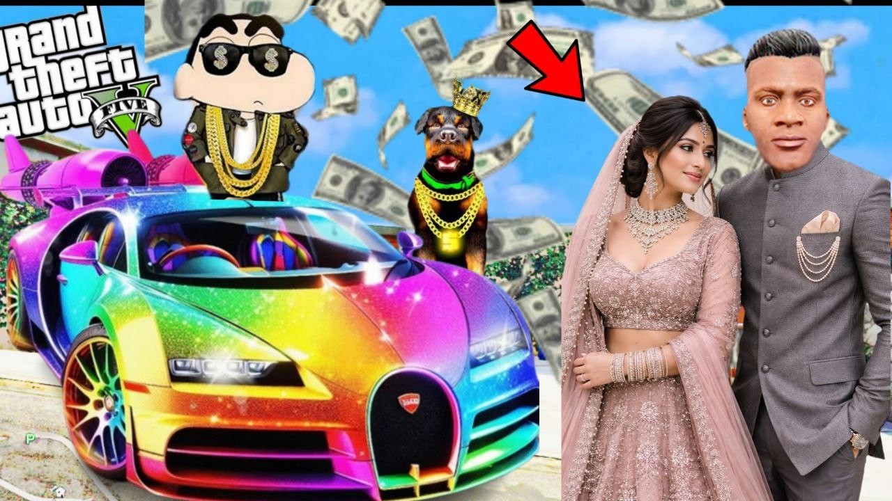FRANKLIN TOUCH ANYTHING BECOME GOLD || EVERYTHING IS FREE IN GTA 5 | FRANKLIN KI SHAADI | SNAKERIFLE