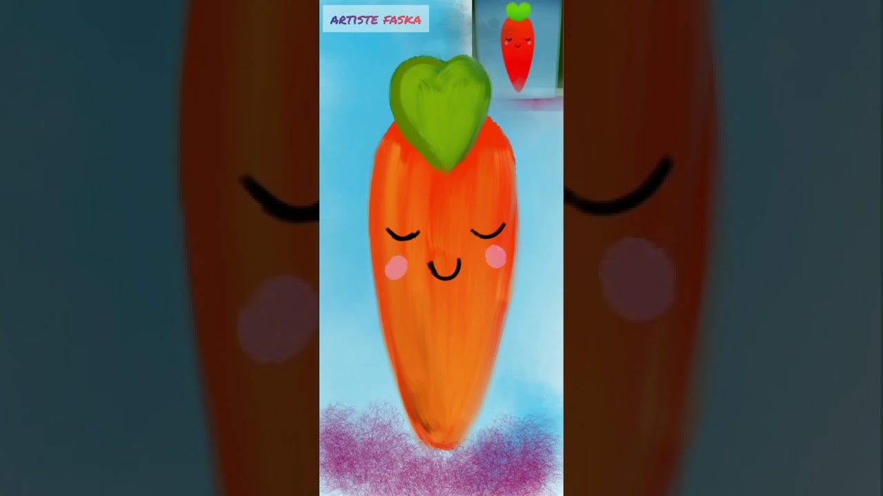 🥕 أنا انا الجزرة رسم بالخطوات للأطفال