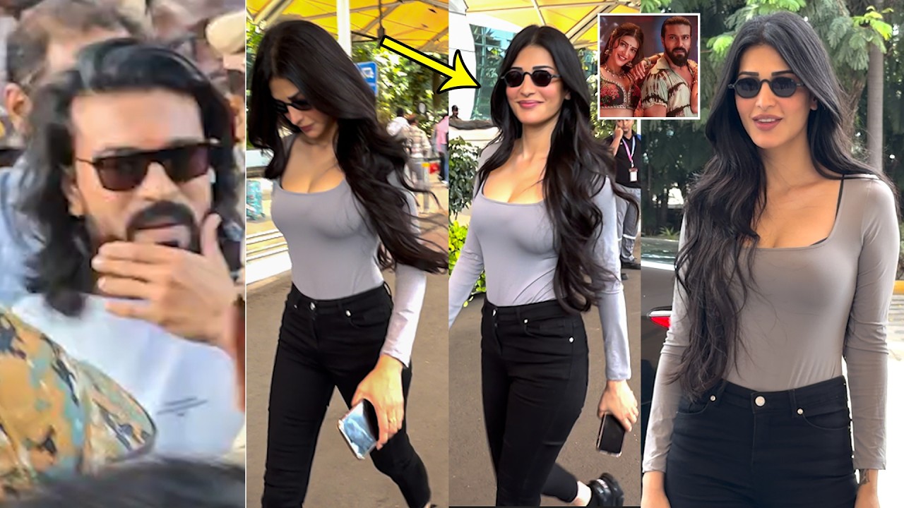 Ram Charan CRAZY Looks Towards Shruthi Haasan At Airport | Peddi | Filmylooks