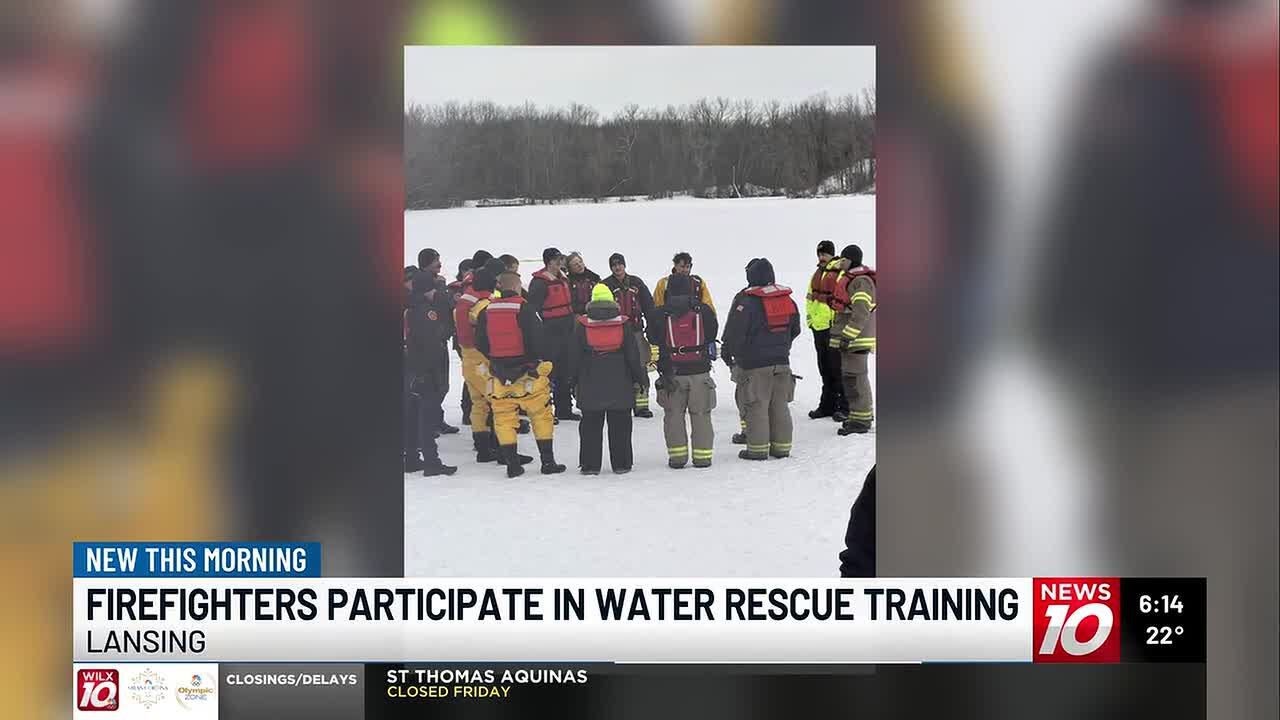 Lansing Fire Department participates in ice rescue training