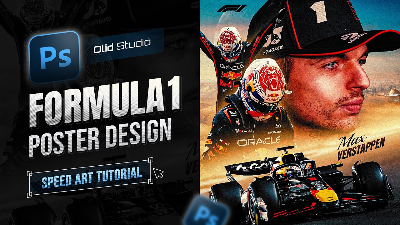 Max Verstappen | Formula 1 Poster Design in Photoshop