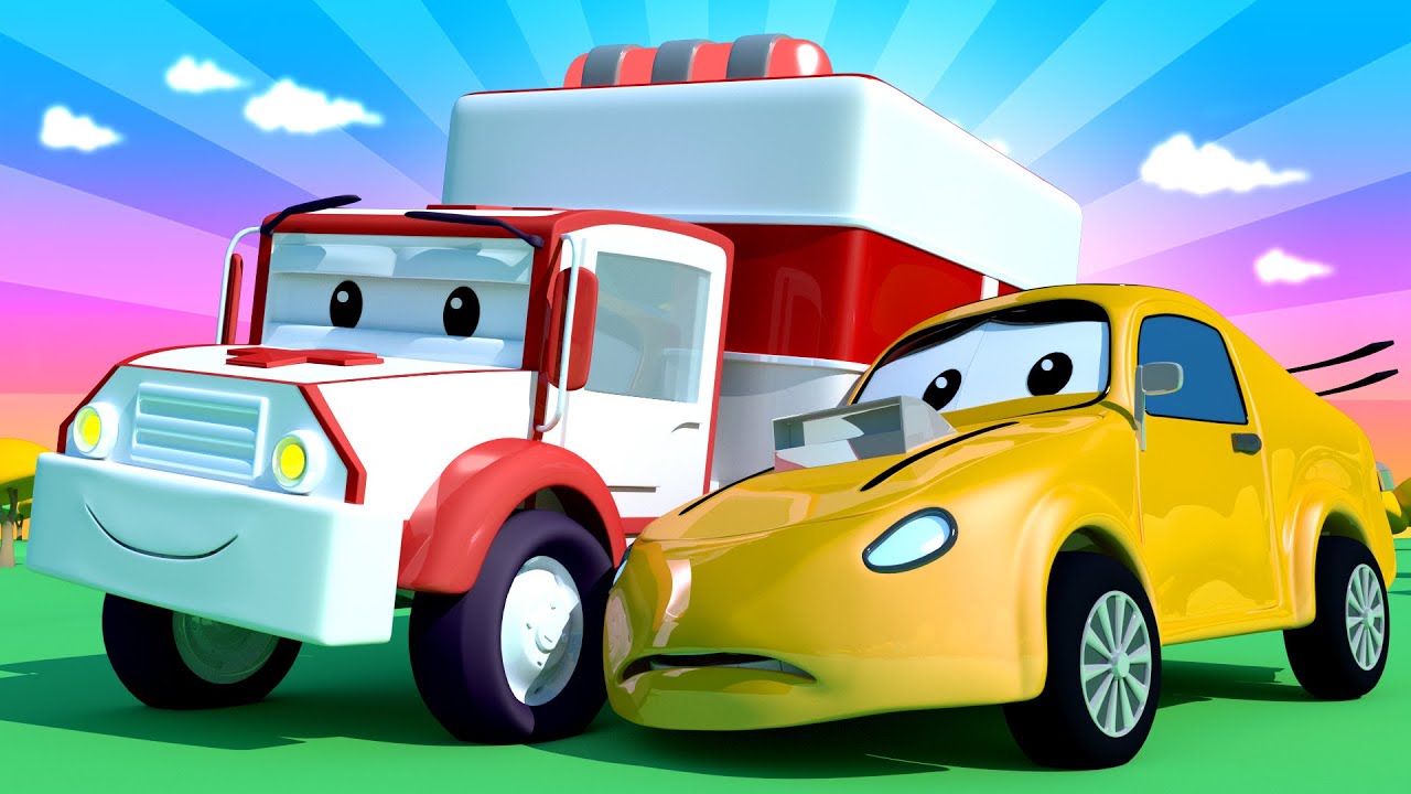 Amber the Ambulance -  Tyler The Tyker Hurt His Wheels! - Car City ! Trucks Cartoon for kids