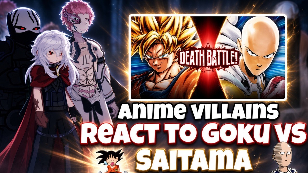 ANIME VILLAINS REACT TO GOKU VS SAITAMA DEATHBATTKE