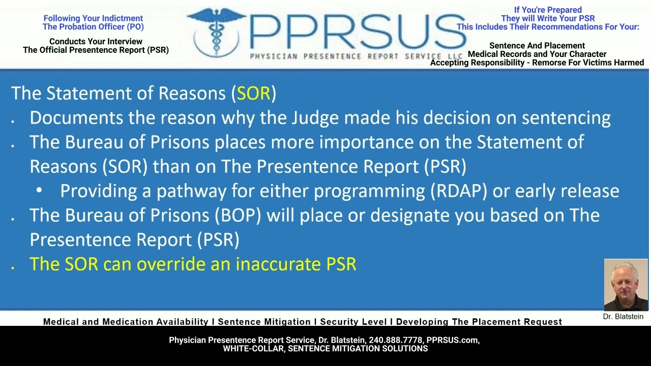 Statement of Reasons OVERIDES - PSR, That's Flawed