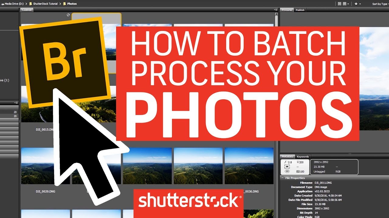How To Batch Process Photos In Adobe Bridge | Shutterstock Tutorials