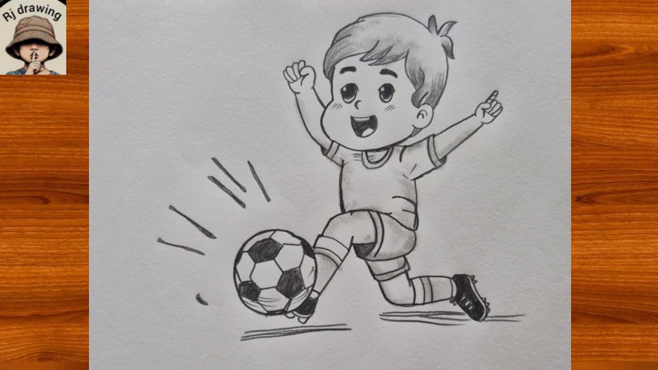 How to Draw Boy Playing Football | Pencil DrawingEasy Boy Playing Football Sketch Step by Step