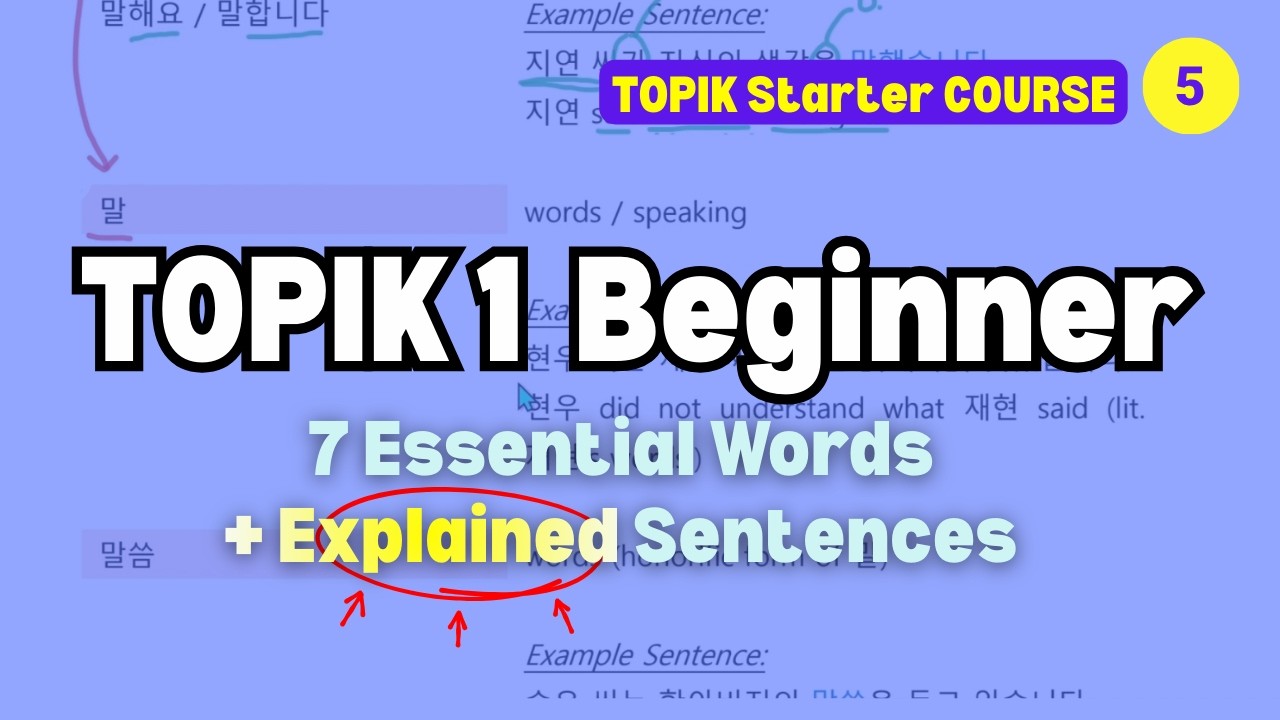 Watch this FIRST!! to prepare for TOPIK 1 for Beginner (Lesson 5)
