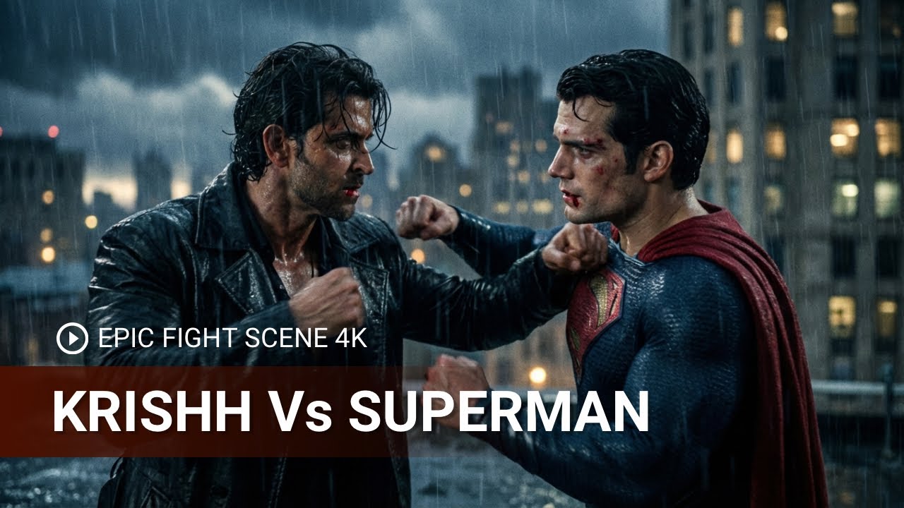 KRRISH vs SUPERMAN | Epic Indian Superhero vs DC Battle (AI Animation)