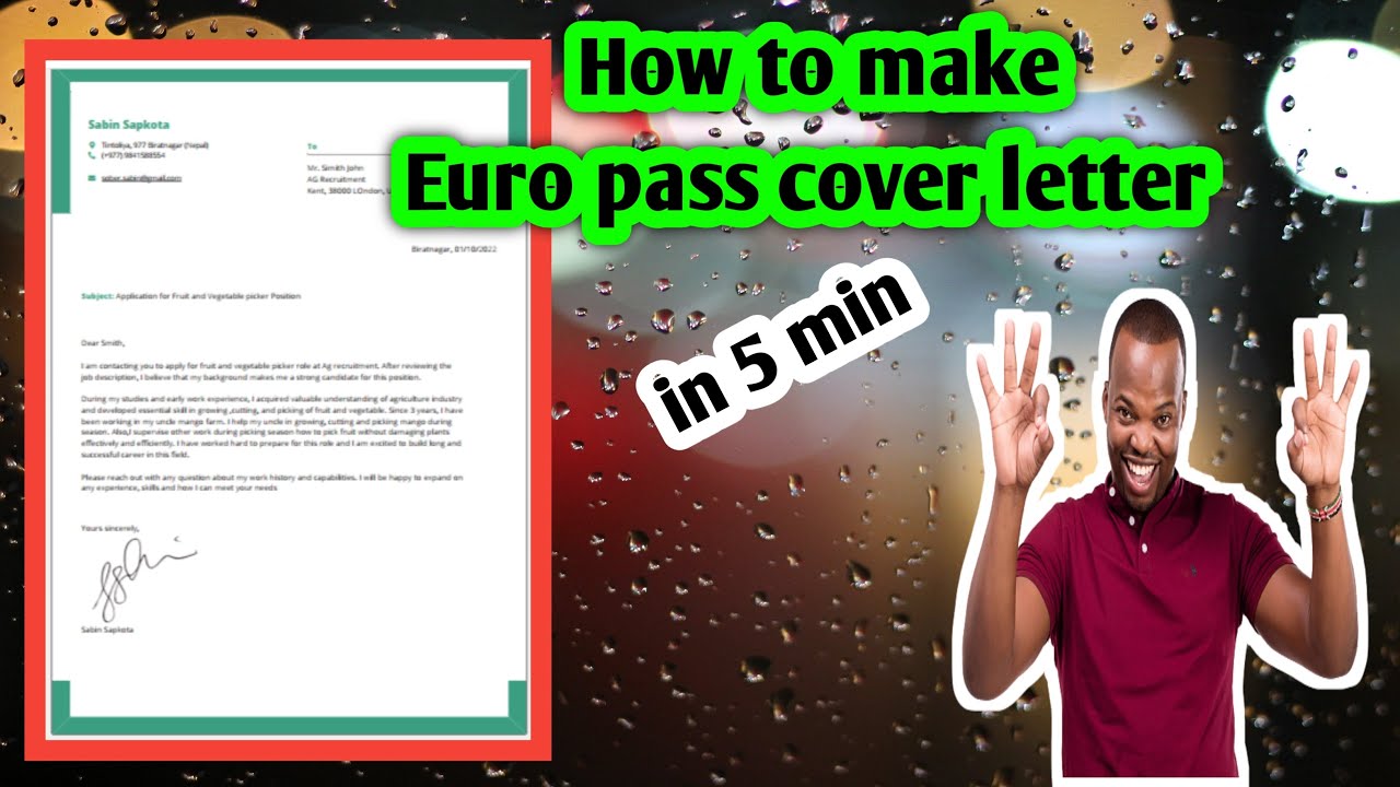 cover letter for job application | how to make cv and cover letter for uk seasonal visa
