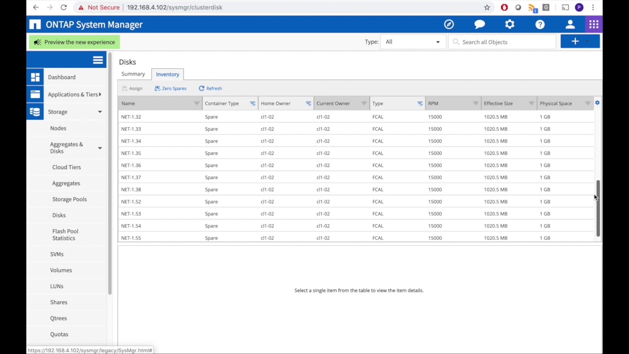 Tutorial ONTAP on command system manager  - Aggregates 1
