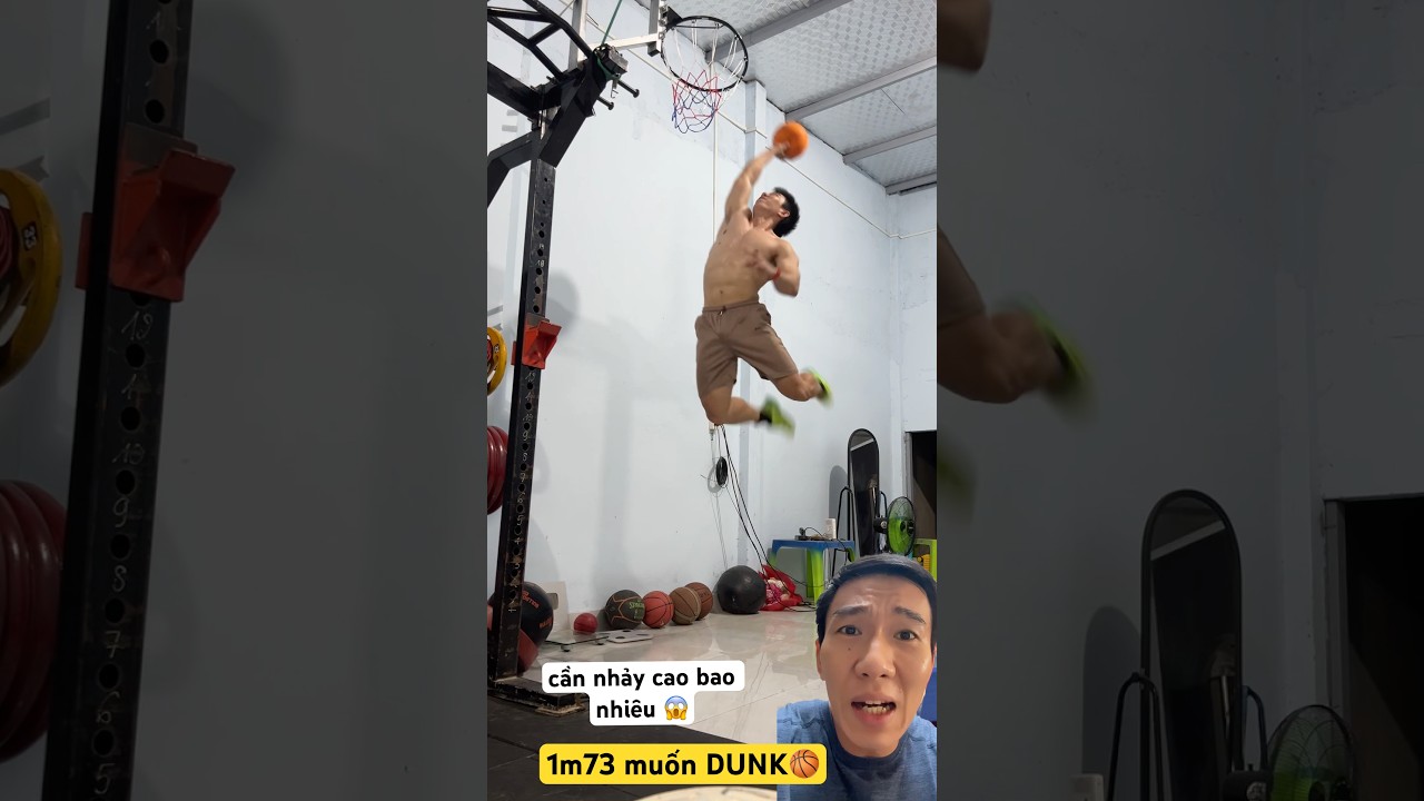 1m73 muốn DUNK 🏀 cần nhảy cao bao nhi&ecirc;u #ryanlongfitness #dunk #verticaljump #fitness #basketball