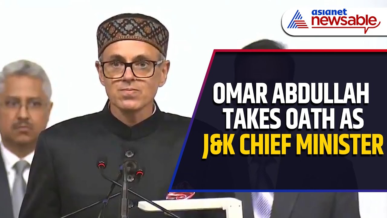 Omar Abdullah Takes Oath as the Chief Minister of Jammu and Kashmir at SKICC in Srinagar