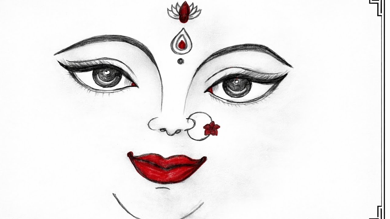 Goddess Durga Maa Face Drawing 🔱 Easy Pencil Sketch Step by Step #art #drawing #durgapuja 