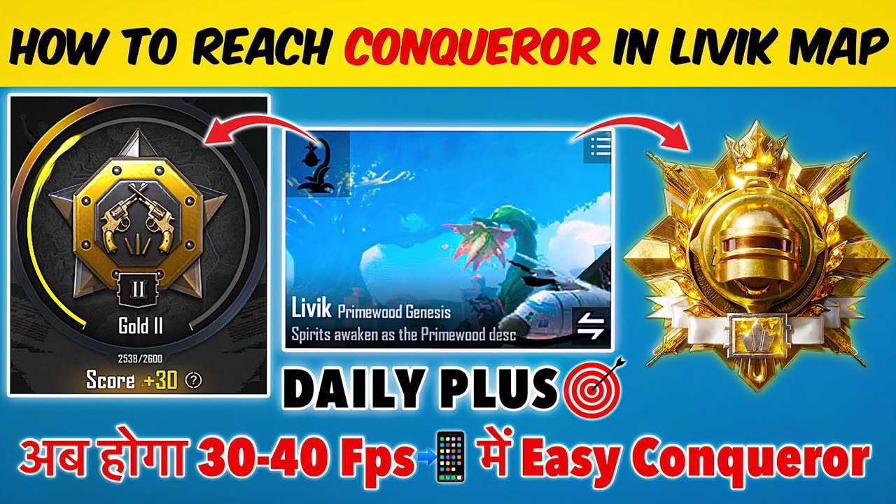 🇮🇳DAY 01 - HOW TO REACH CONQUEROR IN LIVIK MAP🔥| GOLD/PLATINUM TO CONQUEROR BEST TIPS & DAILY PLUS🎯