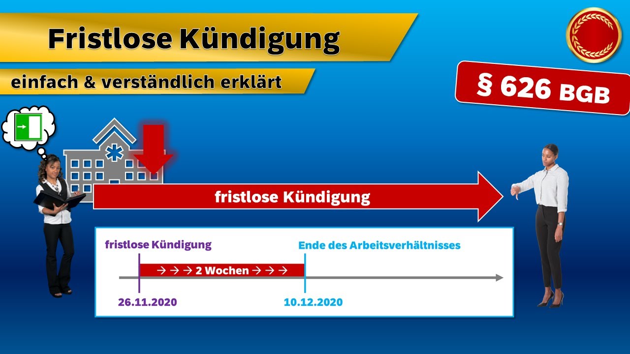 § 626 BGB // Fristlose Kündigung - 👨🏼‍🎓 EINFACH ERKLÄRT 👩🏼‍🎓