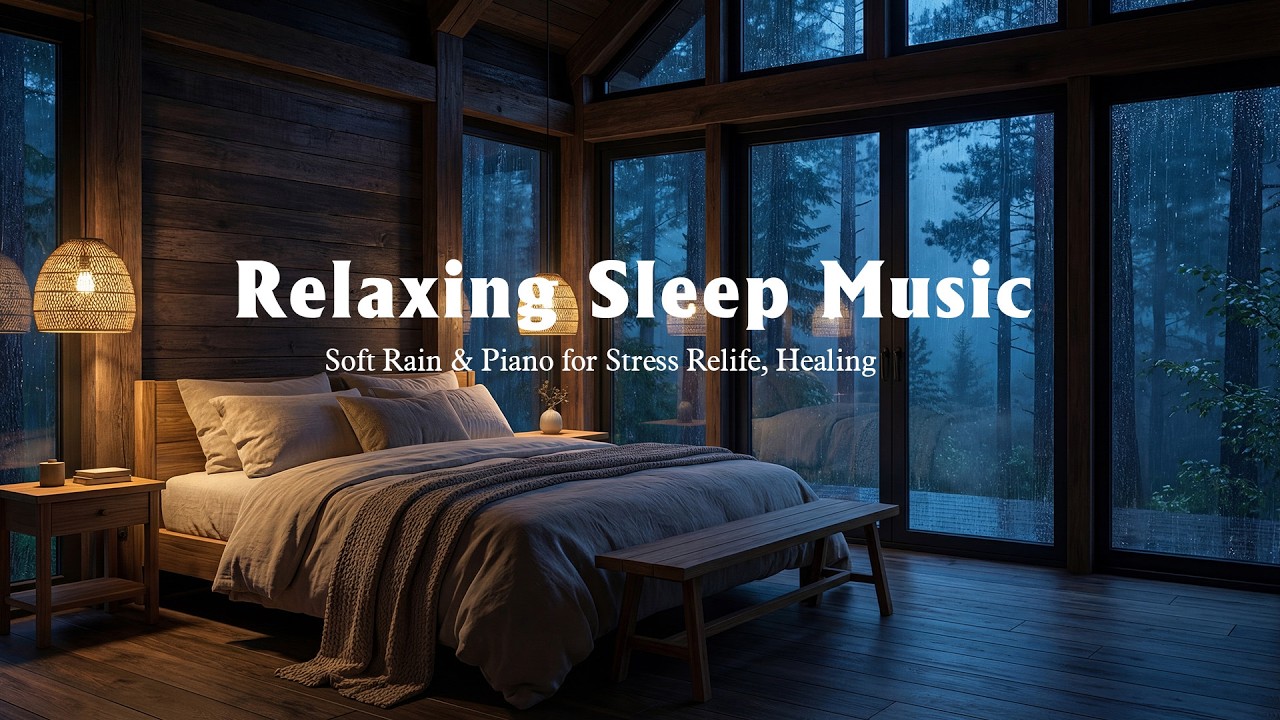 🌙 Steady Evening Rain and Warm Piano – Stress Relief Music | Peaceful Sleep Mood