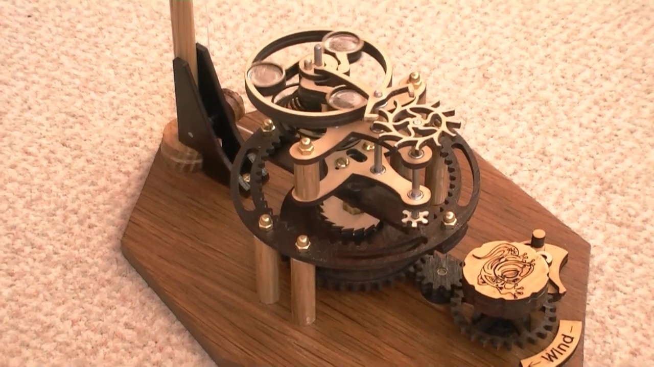 Flying tourbillon. Single axis  made in wood