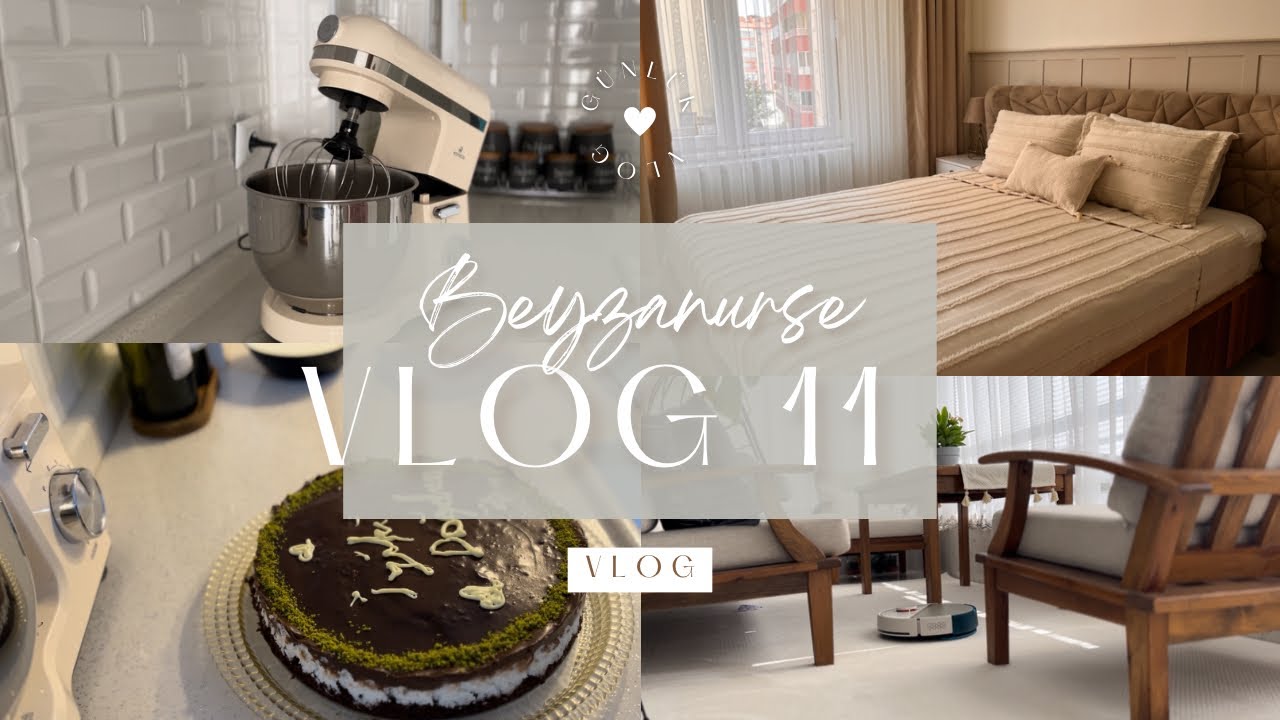 Sessiz Vlog 11 | Benimle bir gün🏡 Eşime süpriz hazırladım🎂🎈Çökertme Kebabı/Cocostarpasta/temizlik