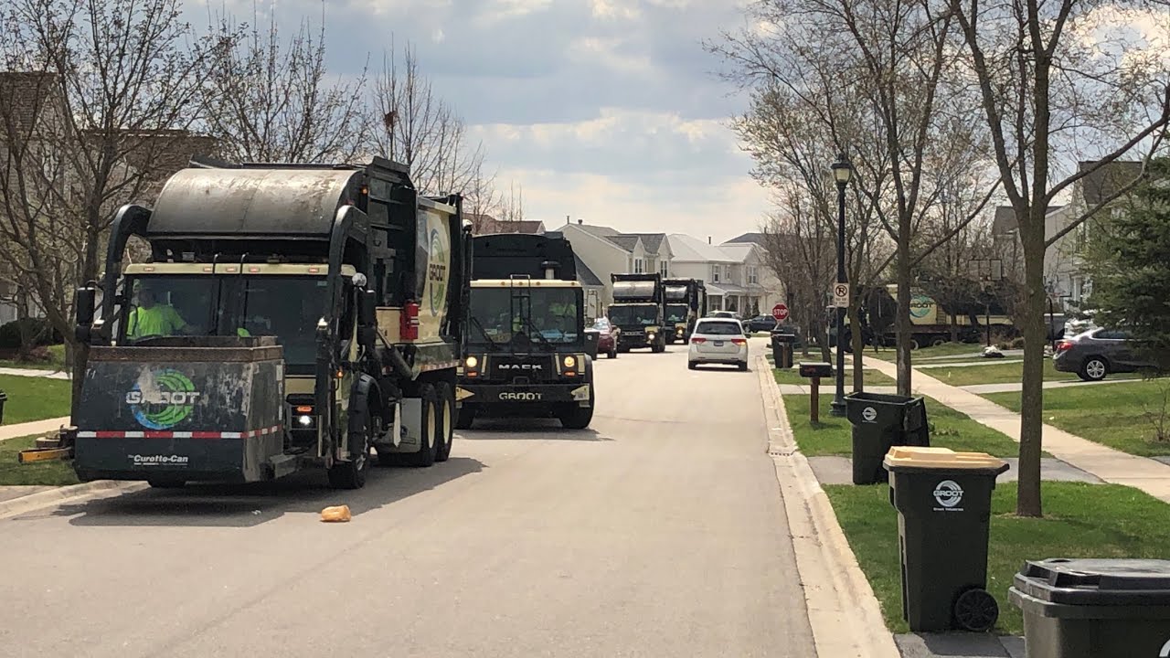 Groot Garbage Trucks Galore!!! 10+ Trucks On 1 Route!