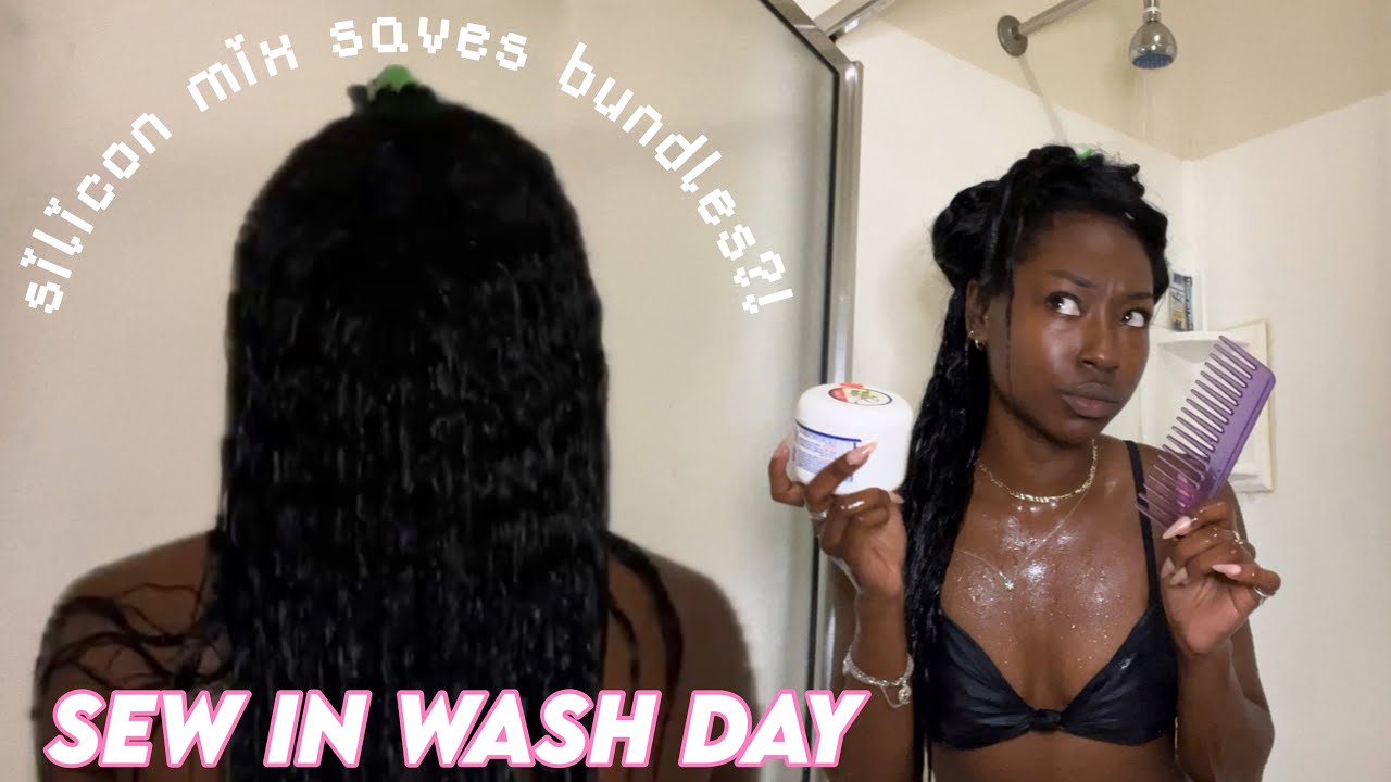 saving my sew in w silicon mix | wash day routine & update