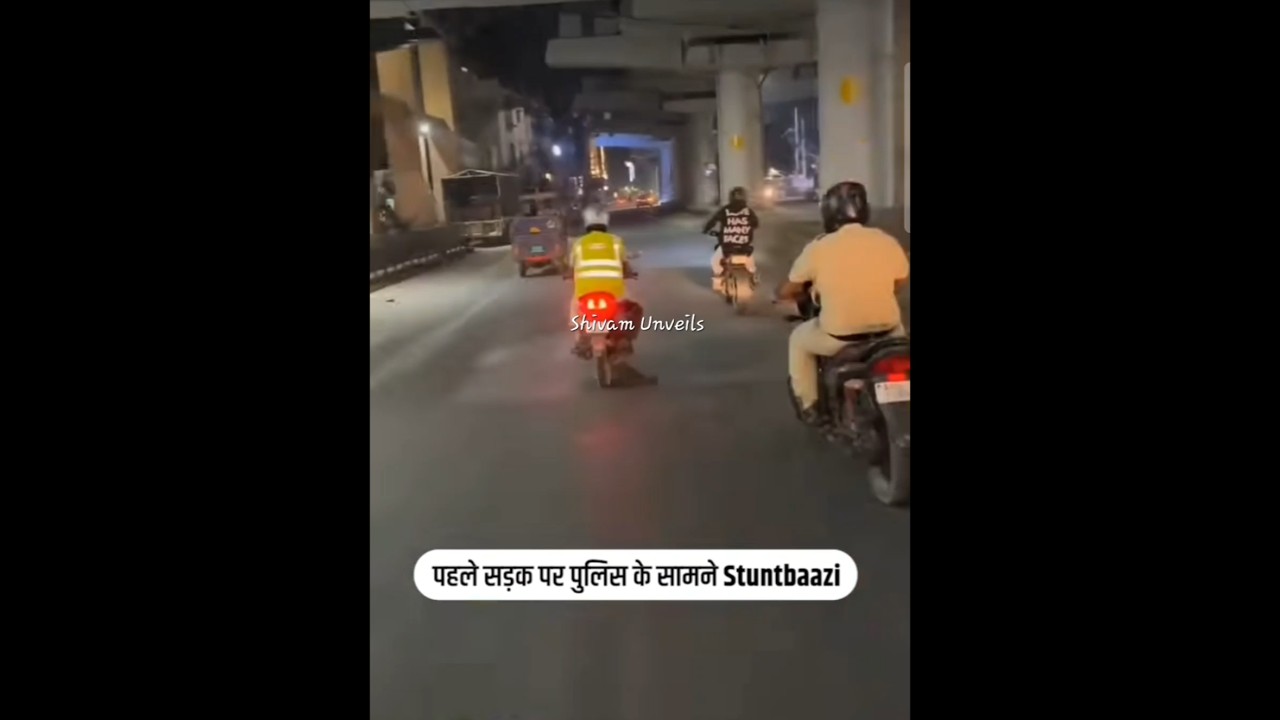 Late-Night Bike Stunt Ends in ARREST | Delhi Police in Action 🚨 #delhipolice #ytshorts #shorts