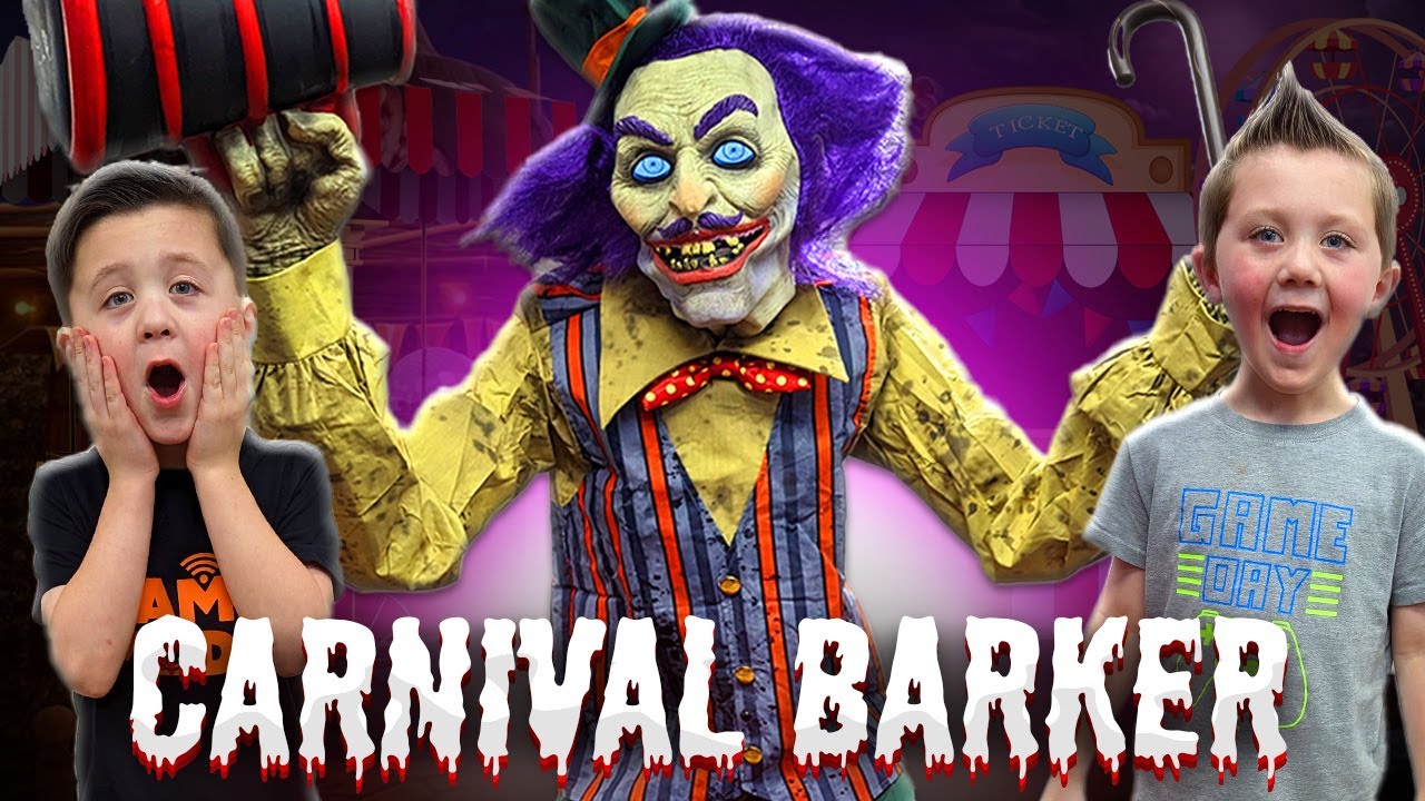 Unboxing Carnival Barker Animatronic from Morris Costumes | Setup Clown Halloween Animatronic