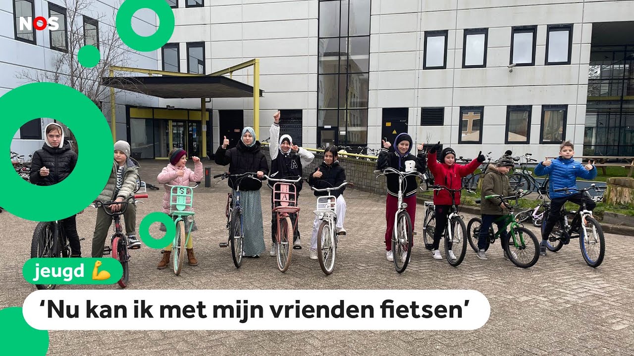 Oekraïense kinderen leren fietsen in Nederland: 'Echt een fietswereld!'