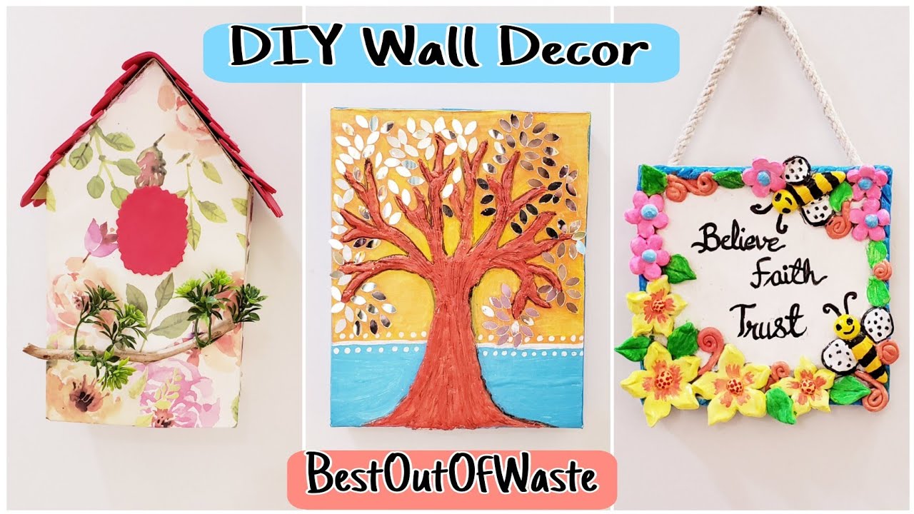 #DIY #bestoutofwaste #craft | Decorate a Wall with DIY from Waste Material | DIY Home Decor