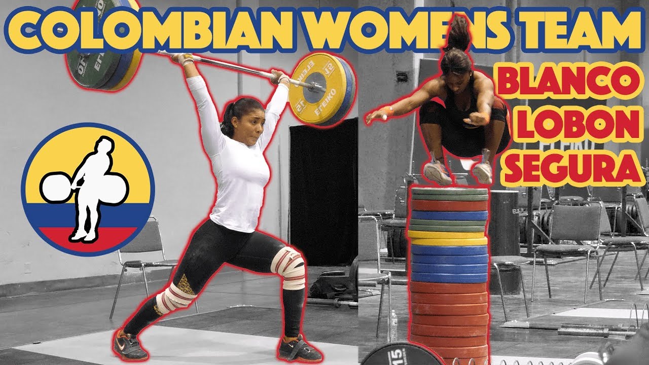 Colombian Womens Team (Blanco 110kg CJ + Lobon 90kg Snatch + Segura 115kg FSx2) - 2017 WWC [4k 60]