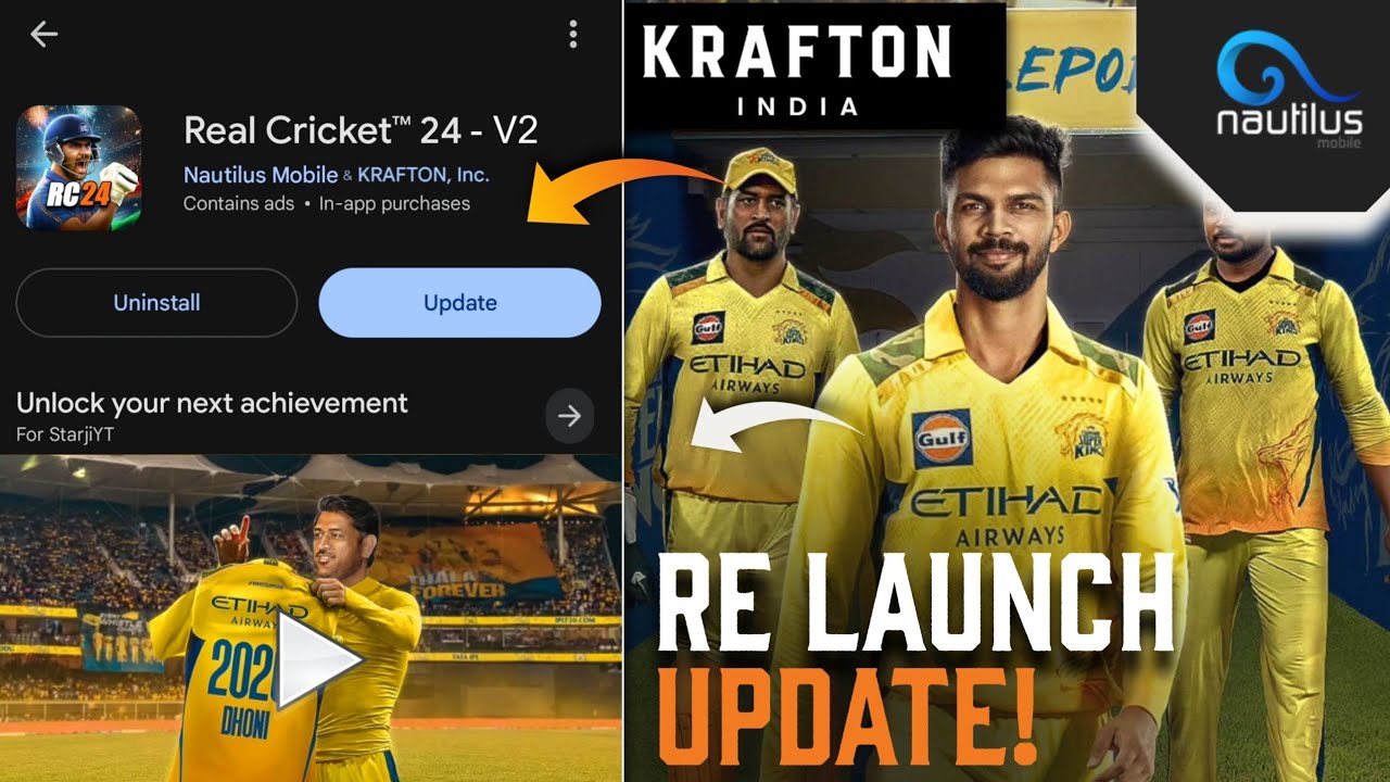 Real Cricket 24: Version 2 Playstore 😱 Krafton RE Launch Update 😍 New Features & Gameplay!