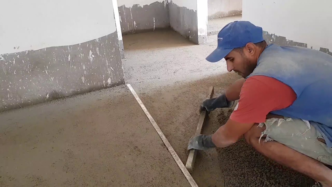 طريقة تهيئة الأرضية بالرمل والاسمنت  باحتراف
