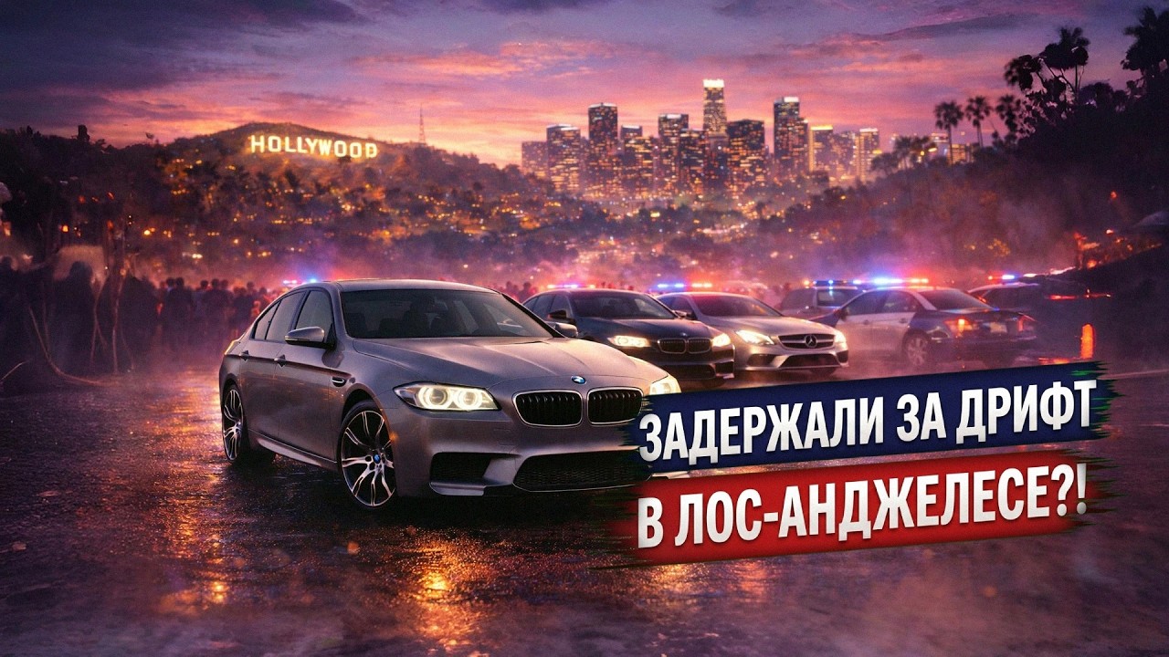 ЗАДЕРЖАНИЕ ЗА ДРИФТ. ПОЛОМКА M5 F10. Ночные движения в ЛОС-АНДЕЖЕЛЕСЕ