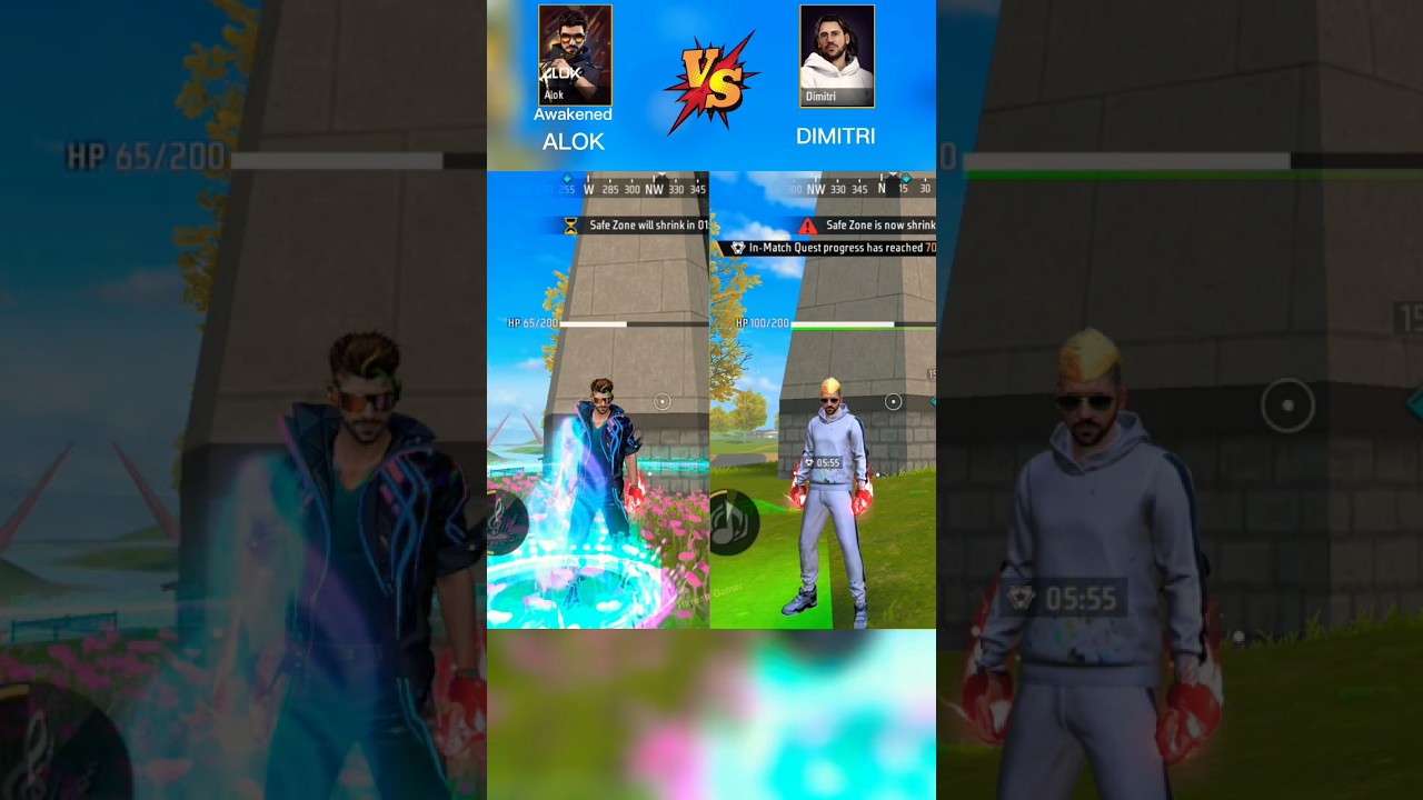 Awakened Alok VS Dimitri High Jump And HP Test - FREE FIRE MAX #shorts #freefire #youtubeshorts