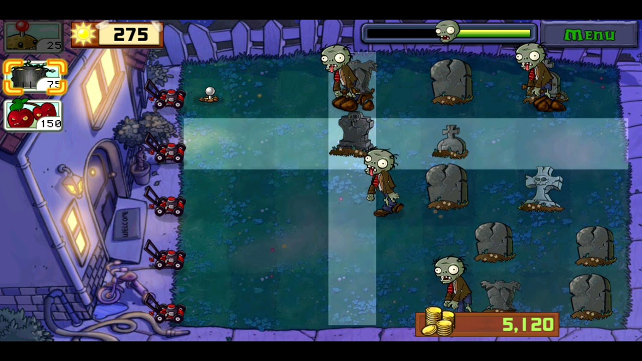Plants vs Zombies Night Level 5 Walkthrough | PVZ | ST Warriors Gaming | STW