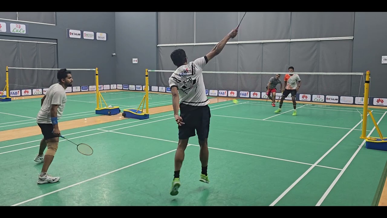 Badminton Practice Match | Abeesh & Shareef vs Badaruddeen & Sujan 🏸🔥 @ Y Tower, Al Reem Island, AUH