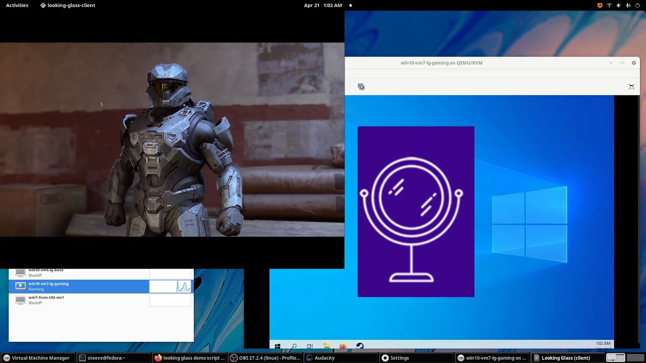 Looking Glass Demo - KVM VFIO - Virtual Gaming on Linux