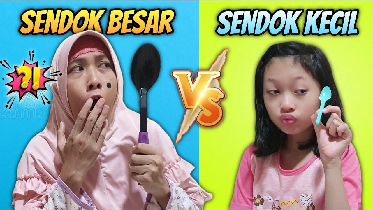 Sendok Besar VS Kecil &hearts; Challenge Aqilla Melawan Mbak Kunyit | Aqilla's Diary
